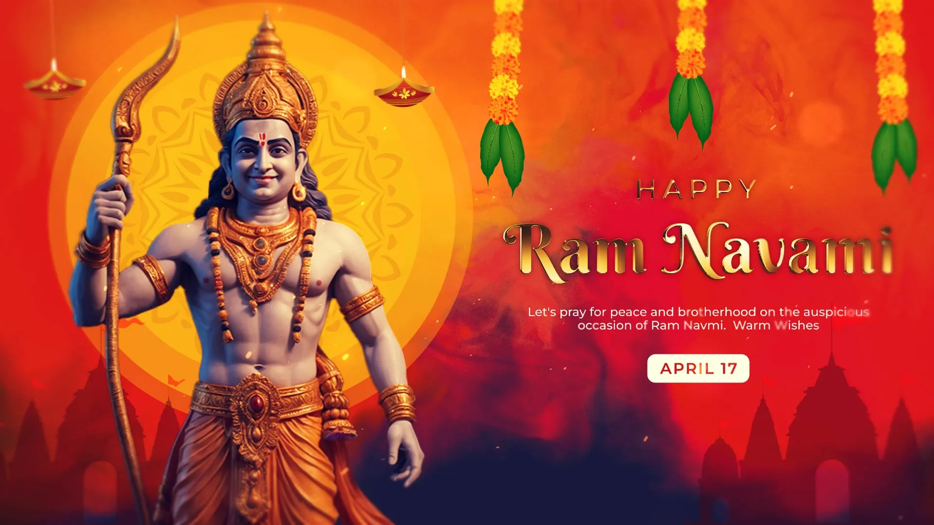 New 3D Design Happy Ram Navami Wishes Intro